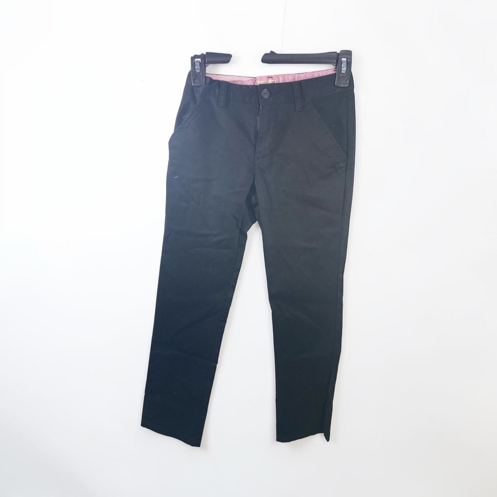 Cat & Jack Girls Black Straight Leg Chino Pants Size 12 School Uniform